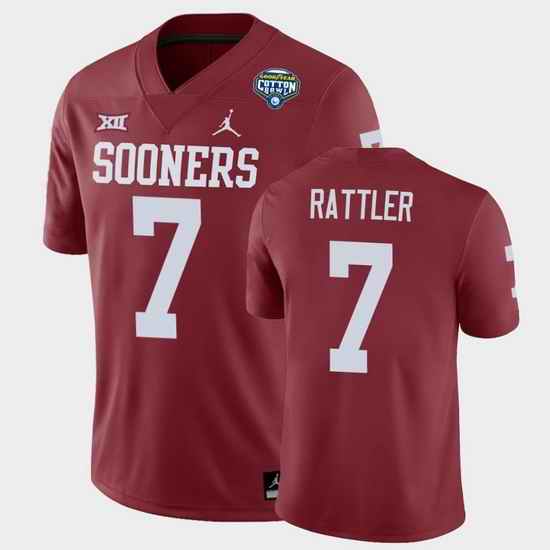Men Oklahoma Sooners Spencer Rattler 2020 Cotton Bowl Game Crimson Jersey
